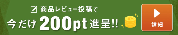 今だけ商品レビュー投稿で200ポイント進呈！